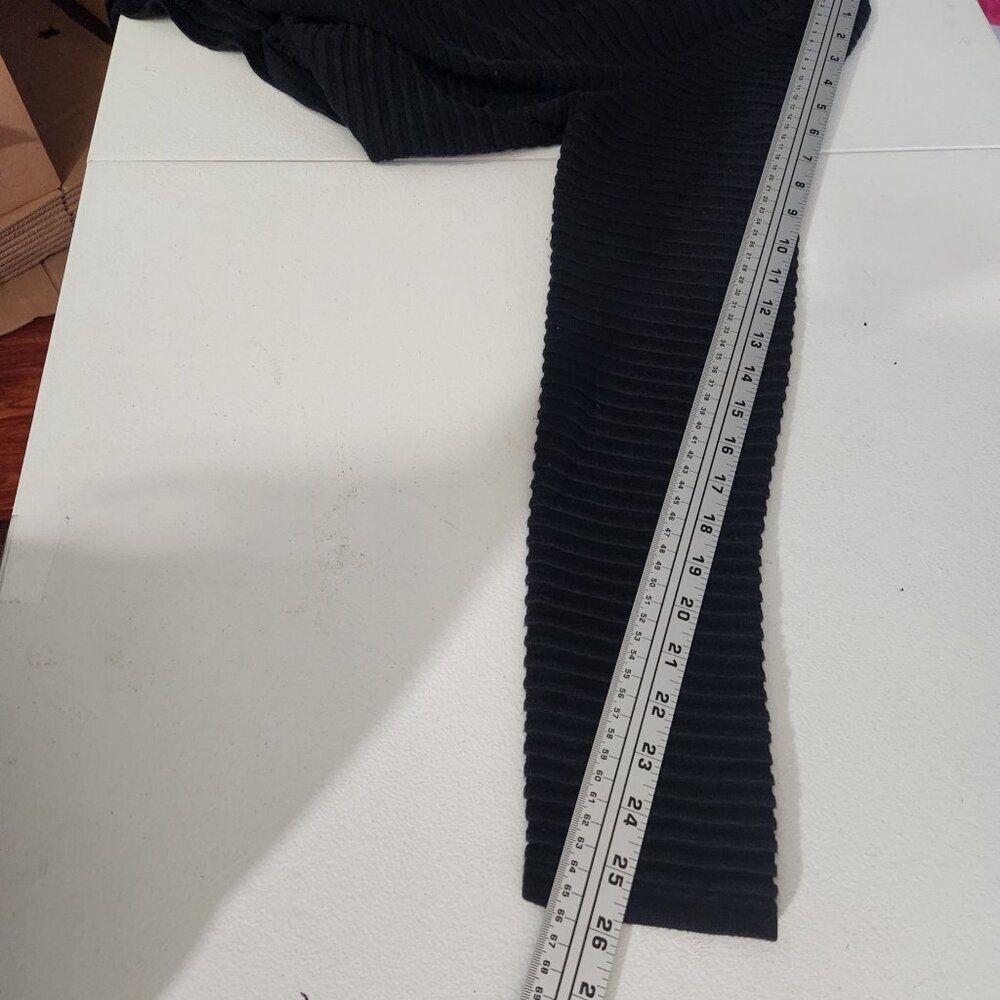 Talbots Black Ribbed Open Cardigan Sweater L - Picture 9 of 10